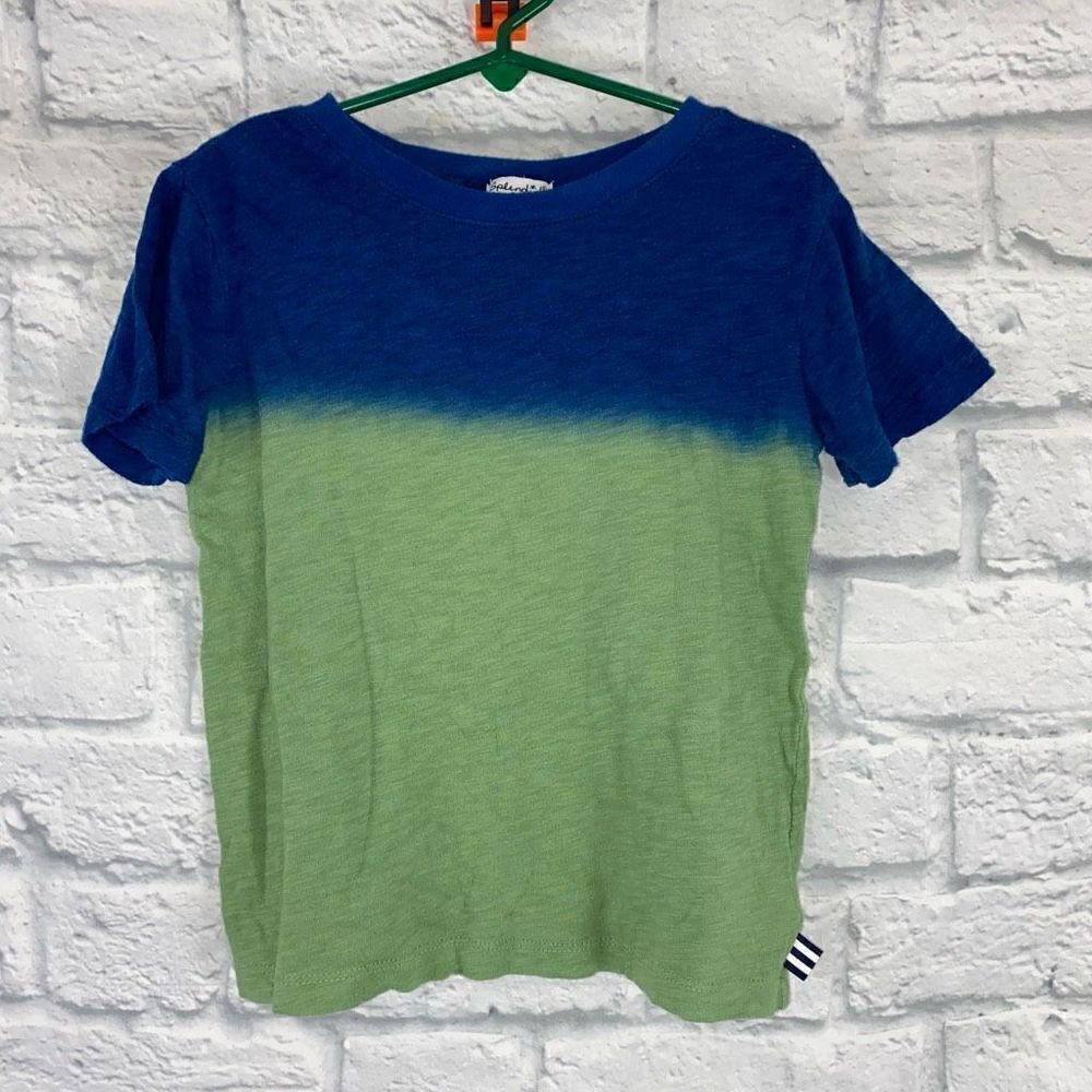 Splendid Crewneck short sleeve block color shirt blue/green sz 5/6 boys